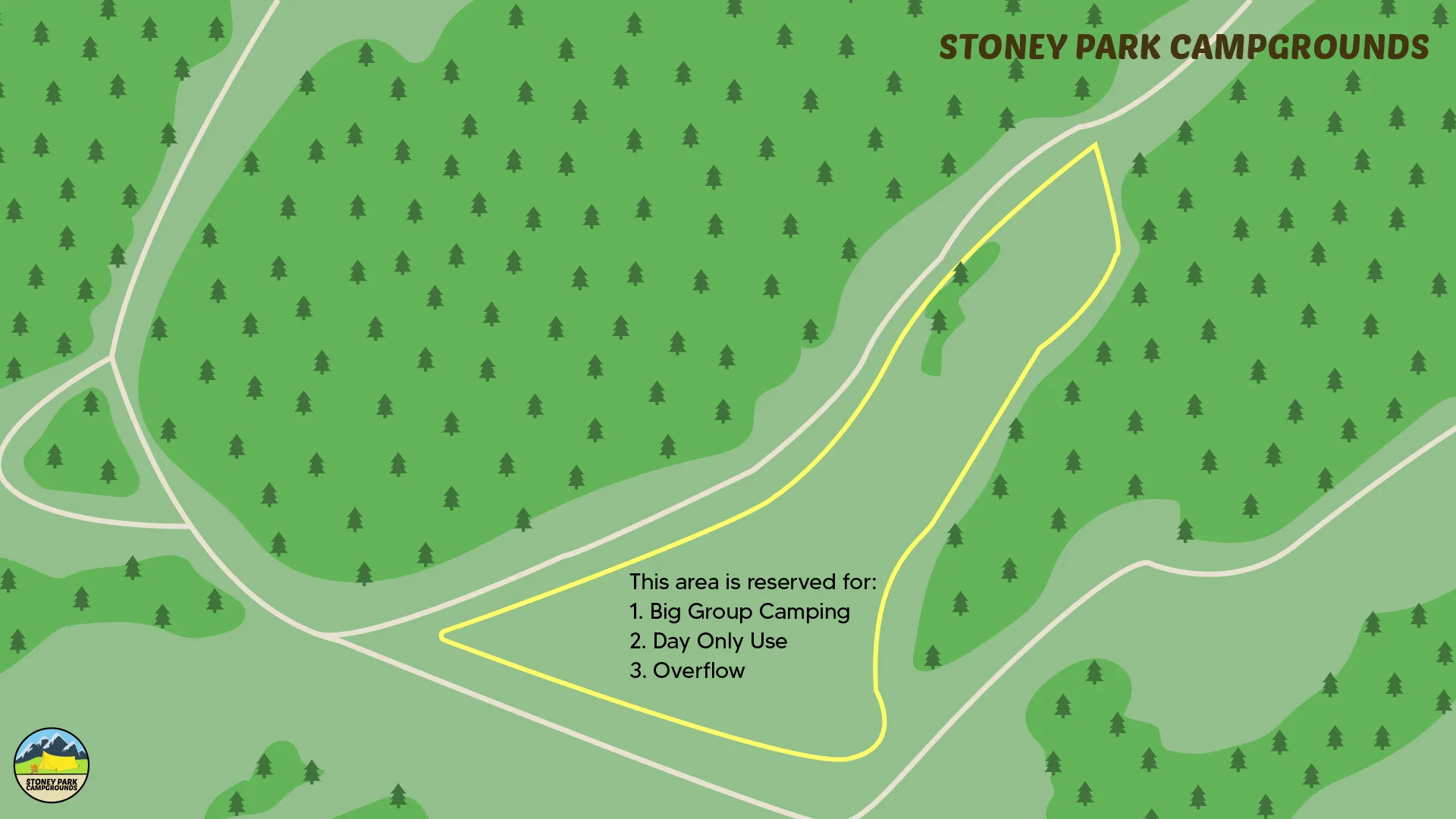 Layout of campground overflow area
