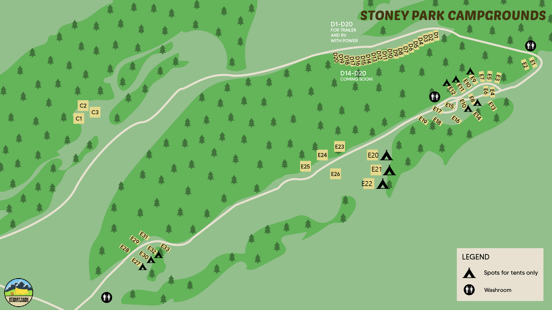 Map Layout Stoney Campgrounds Stoney Park Campgrounds Campground
